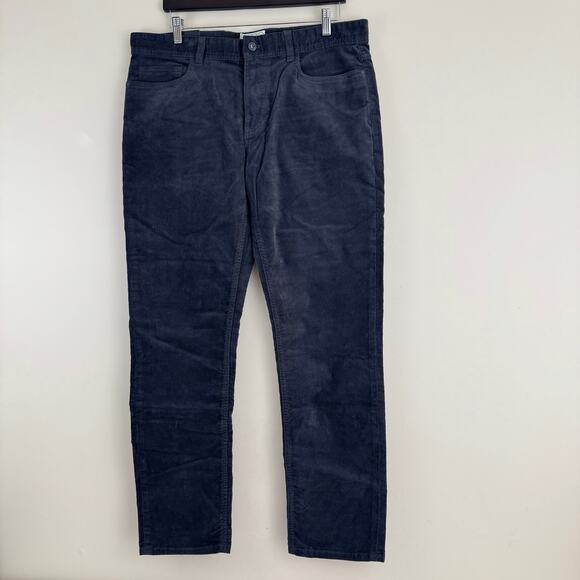 NEW Copper & Oak Men's Corduroy Pants 36x32 Dark Gray Flat Front Straight Leg - Picture 1 of 11